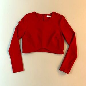Burnt orange/ rust colour long sleeve crop top
